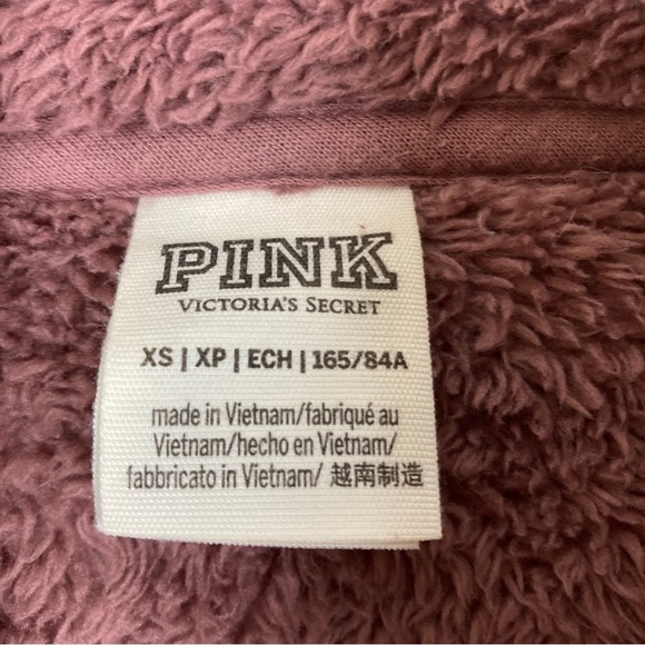 3/$30 PINK Victoria's Secret | Plum Fleece Sherpa Hooded Pullover Sweatshirt - Picture 5 of 10